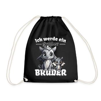 Nachwuchs Verkünden | Ich Werde Großer Bruder 2027 - Turnbeutel - Schwarz - Vorne