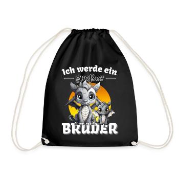 Nachwuchs Verkünden | Ich Werde Großer Bruder 2027 - Turnbeutel - Schwarz - Vorne