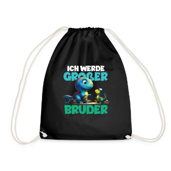 Nachwuchs Verkünden | Ich Werde Großer Bruder 2027 - Turnbeutel - Schwarz - Vorne