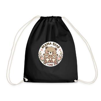 Maman Ours – Nous t’aimons ! - Sac de sport léger - noir - Devant