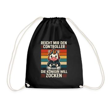 Reicht mir den Controller – Die Gaming-Königin zoc - Turnbeutel - Schwarz - Vorne