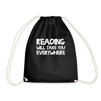 La lecture vous emmènera partout - Sac de sport léger - noir - Devant