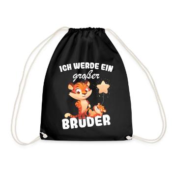Nachwuchs Verkünden | Ich Werde Großer Bruder 2027 - Turnbeutel - Schwarz - Vorne