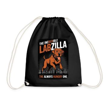 Labzilla – Labrador roux en mode monstre - Sac de sport léger - noir - Devant