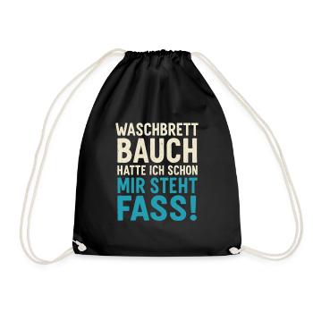 I like barrel – funny anti-fitness saying - Drawstring Bag - black - Front