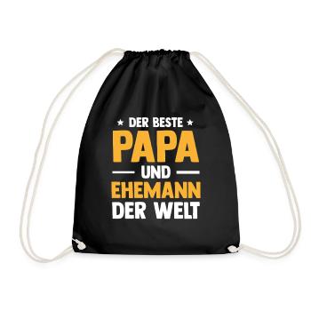 Bester Papa Und Ehemann Herrentag Vatertag - Turnbeutel - Schwarz - Vorne