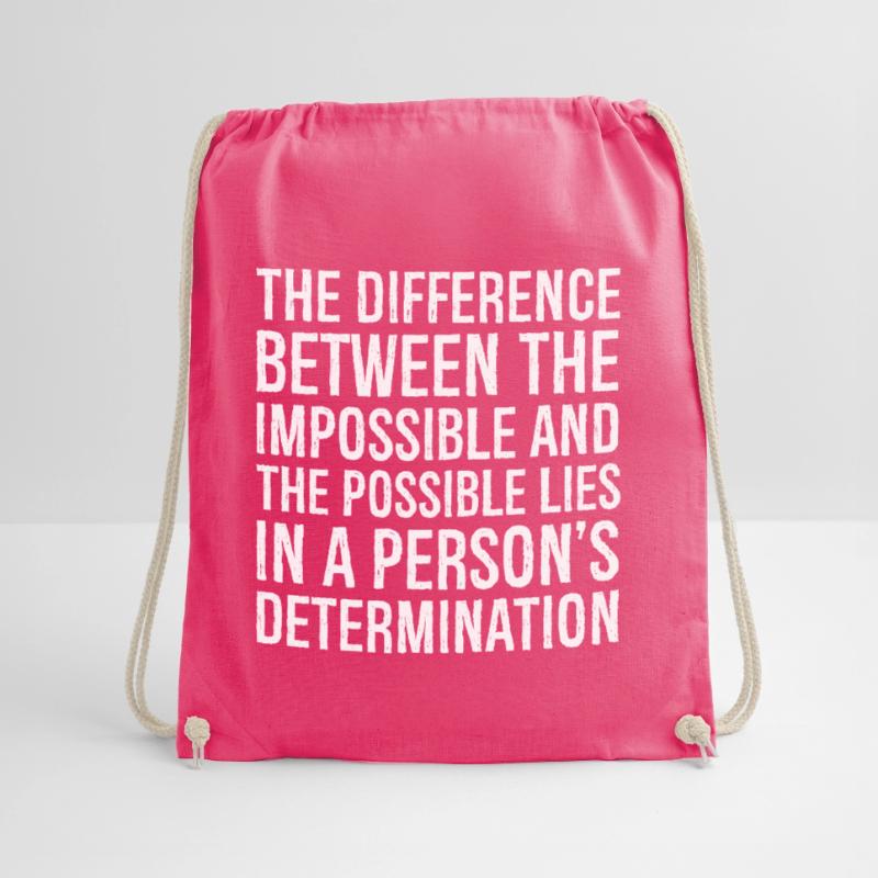 the difference between the impossible and the Drawstring Bag