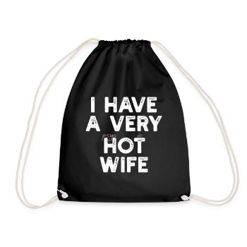 I Have A Very Psychotic Wife - Drawstring Bag - black - Front