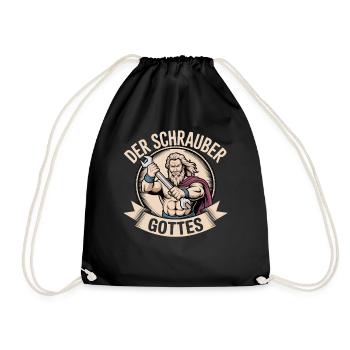 Der Schrauber Gottes - Turnbeutel - Schwarz - Vorne