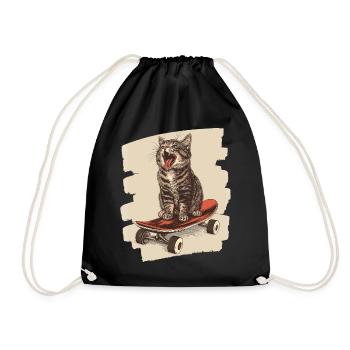 Chat de planche à roulettes - Sac de sport léger - noir - Devant