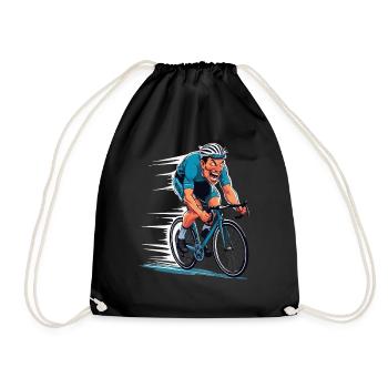 Road Cyclist Road Bike Bike Bike Cyclist - Drawstring Bag - black - Front