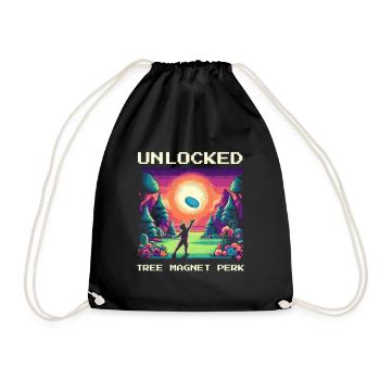 Tree Magnet | Disc Golf Tree OB Disc Pitch - Drawstring Bag - black - Front