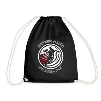 Surgical Throw | Disc Golf Precision Line - Drawstring Bag - black - Front