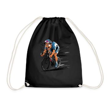 Road Cyclist Road Bike Bike Bike Cyclist - Drawstring Bag - black - Front