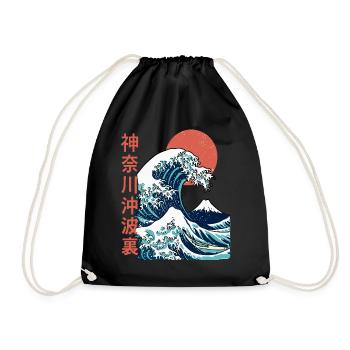 The big wave off Kanagawa - Drawstring Bag - black - Front