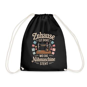 Coudre à la maison est là où se trouve la machine à coudre - Sac de sport léger - noir - Devant