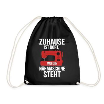 Coudre à la maison est là où se trouve la machine à coudre - Sac de sport léger - noir - Devant