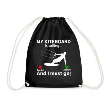 Ma planche de kitesurf m’appelle... Et je dois partir... - Sac de sport léger - noir - Devant