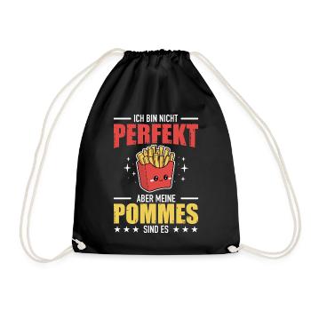 Pommes Fritten Pommes Liebhaber Fast Food - Turnbeutel - Schwarz - Vorne