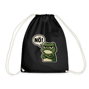 Nö Frosch – Genervt & Lustig - Turnbeutel - Schwarz - Vorne