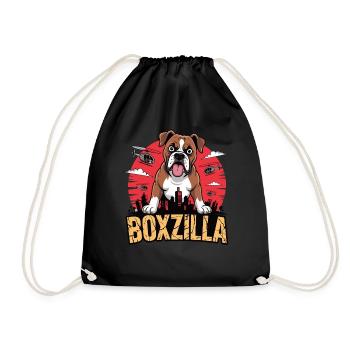 Boxzilla – Chien musclé en combat urbain - Sac de sport léger - noir - Devant