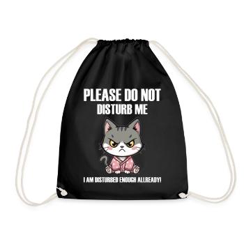 Ne me dérange pas un drôle de chat en colère böse Katze - Sac de sport léger - noir - Devant