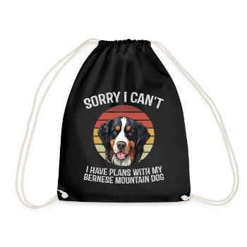 Berner Sennenhund Humor T-Shirt - Turnbeutel - Schwarz - Vorne