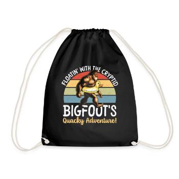 Swimming with Bigfoot rubber duck - Drawstring Bag - black - Front