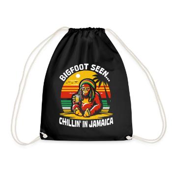 Sasquatch. Chillin' in Jamaica Bigfoot - Drawstring Bag - black - Front