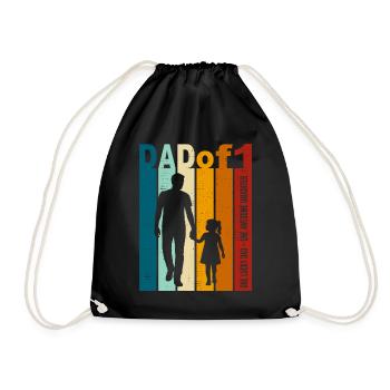 Cadeau Papa & Fille Vintage Design Fête des Pères - Sac de sport léger - noir - Devant