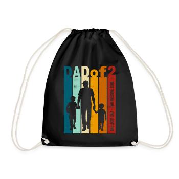 Papa et fils Cadeau Vintage Design pour la fête des pères - Sac de sport léger - noir - Devant