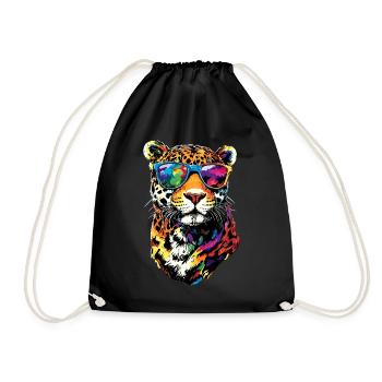 Jaguar Big Cat Panther Wild Cat Cute Jaguar - Drawstring Bag - black - Front