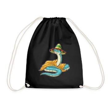 Snake Sombrero - Drawstring Bag - black - Front
