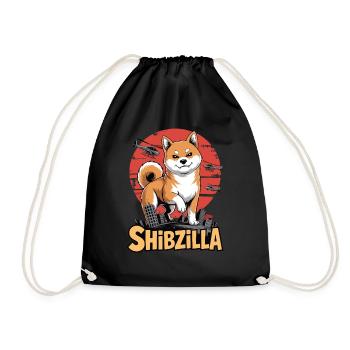 Shibzilla – Chaos with Side-Eye - Drawstring Bag - black - Front