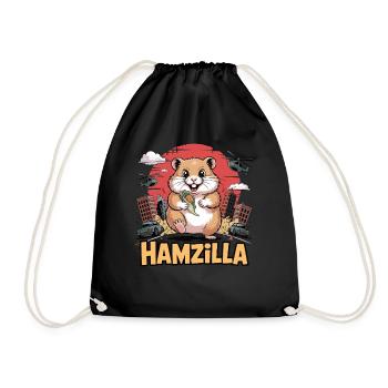 Hamzilla – The snack takes revenge - Drawstring Bag - black - Front