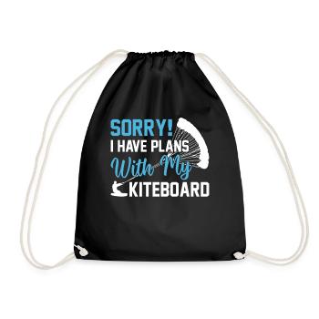 Watersports Kitesurfing - I have plans with my - Turnbeutel - Schwarz - Vorne