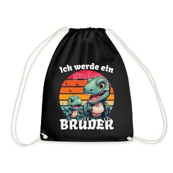 Nachwuchs Verkünden | Ich Werde Großer Bruder 2027 - Turnbeutel - Schwarz - Vorne