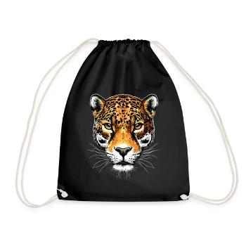 Jaguar Big Cat Panther Wild Cat Cute Jaguar - Drawstring Bag - black - Front