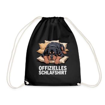 Offizielles Schlafshirt Rotweiler - Turnbeutel - Schwarz - Vorne