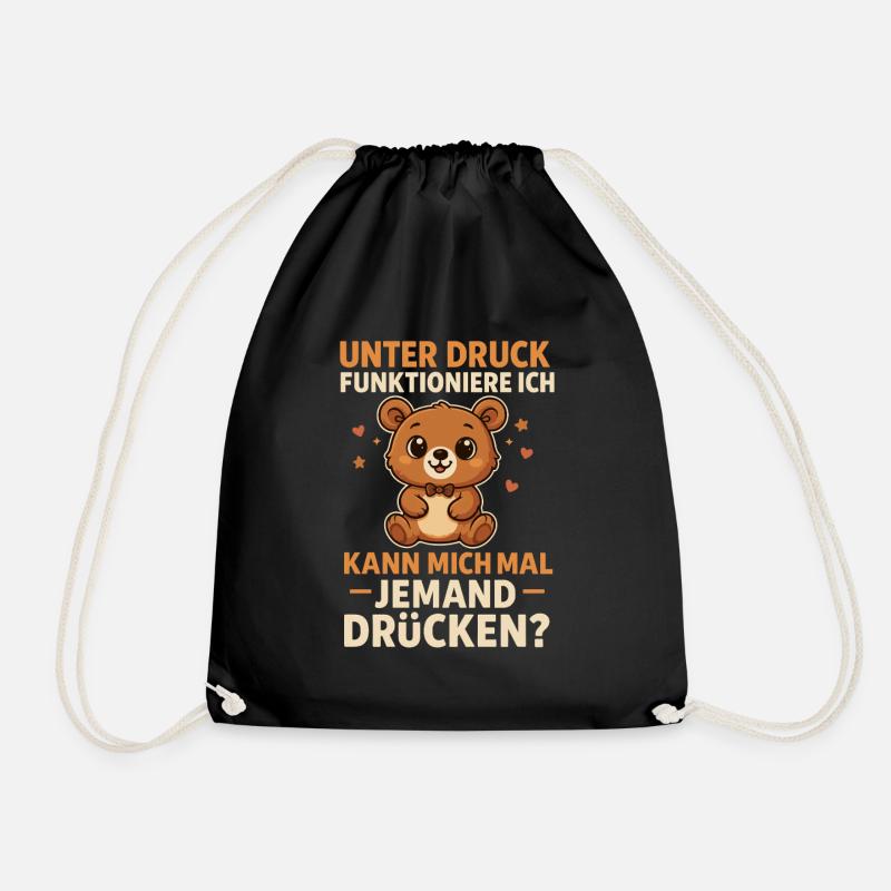 Teddy Bär Umarmung Spruch - Turnbeutel - Schwarz