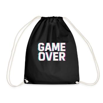 Game Over – Glitch Effekt - Turnbeutel - Schwarz - Vorne