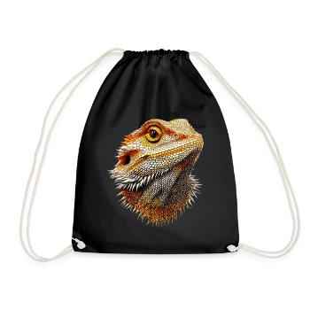 Bearded Dragon Lizard Bearded Dragon Cute Bearded Dragons - Drawstring Bag - black - Front