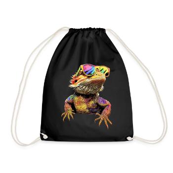 Bearded Dragon Lizard Bearded Dragon Cute Bearded Dragons - Drawstring Bag - black - Front