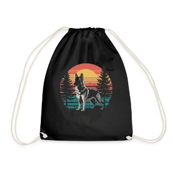 Retro German Shepherd Vintage Dog Lover Gifts Men - Turnbeutel - Schwarz - Vorne