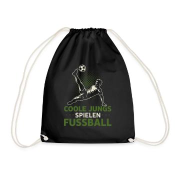 Cool Boys Playing Soccer - Drawstring Bag - black - Front