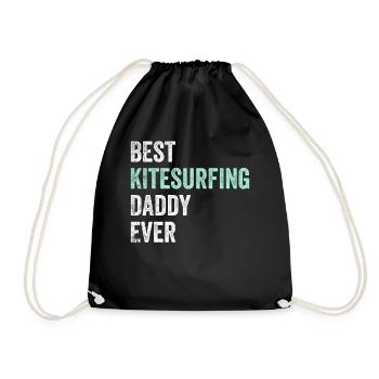 Best Kitesurfing Daddy Ever - Kitesurfer Daddy - Turnbeutel - Schwarz - Vorne