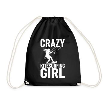 Crazy Kitesurfing girl - Kitesurfeuse - Sac de sport léger - noir - Devant