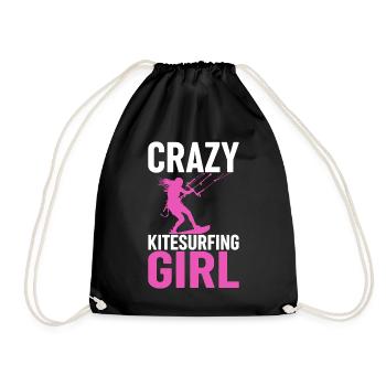Kiteboarding Kitesurfer - Crazy Kitesurfing girl - Sac de sport léger - noir - Devant