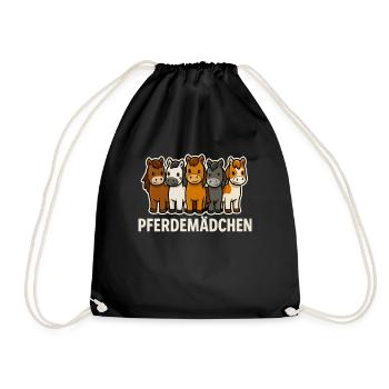 Fille de cheval Amoureux des chevaux - Sac de sport léger - noir - Devant
