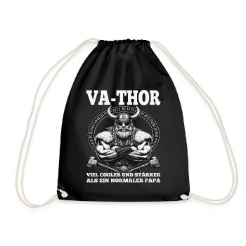 VA-THOR WIKINGER Vater Papa Viking Vatertag - Turnbeutel - Schwarz - Vorne